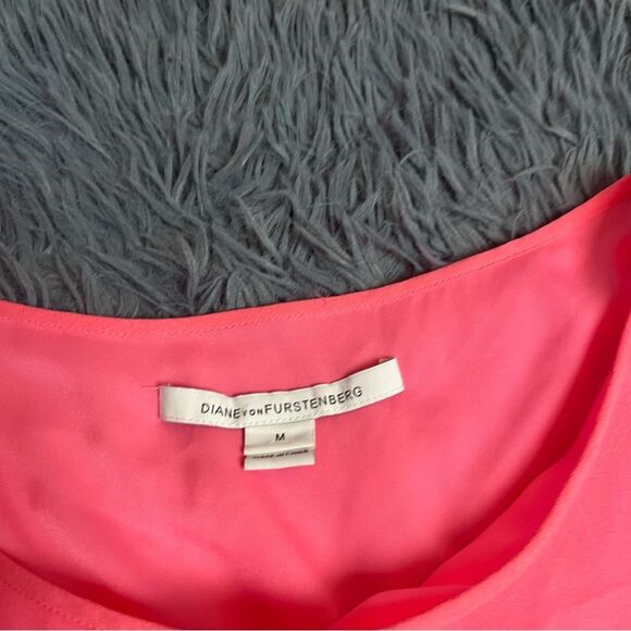 Diane Von Furstenberg Pink 100% Silk Oversized Kimono Blouse Top Size M - Picture 2 of 10